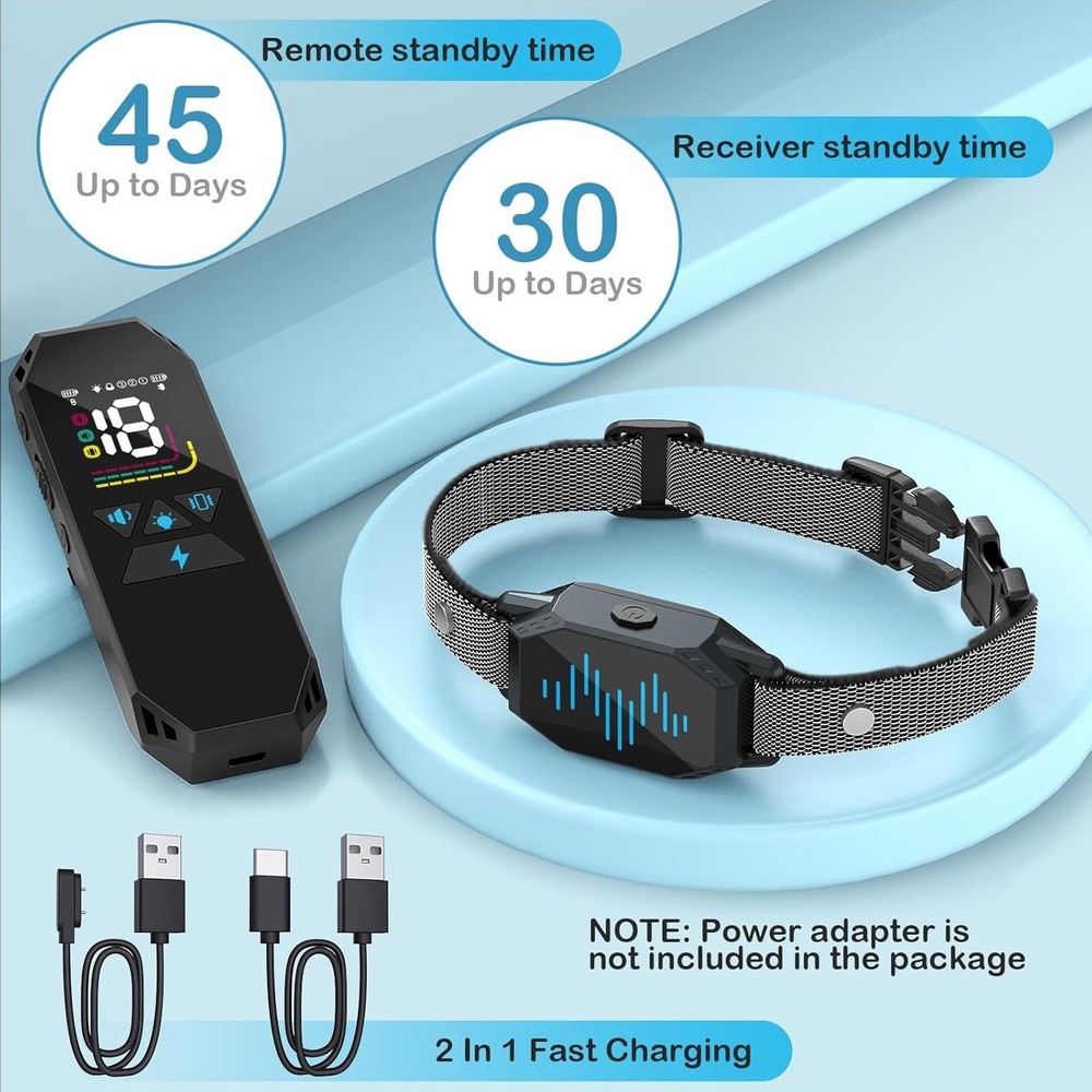 Dog Training Collar with Remote Control, 2500FT Coverage Range and 4 Training...