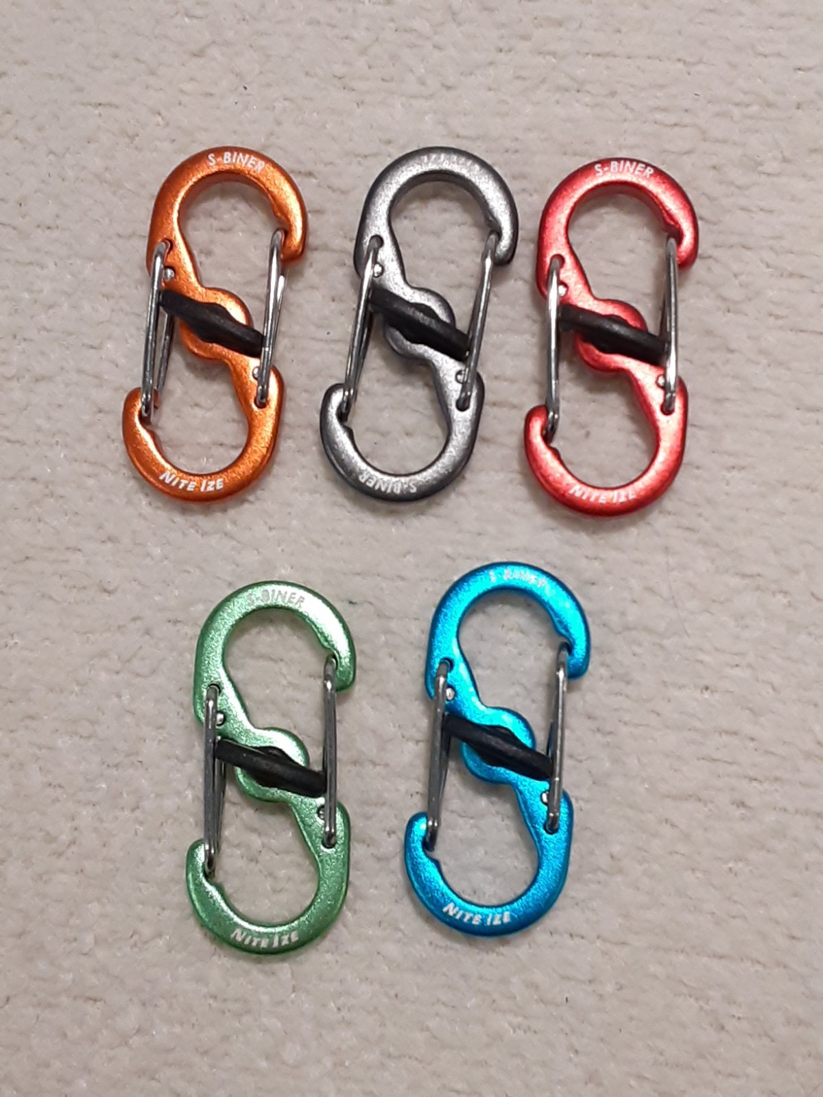 Nite Ize Lot of 5 MIXED COLORS VARY Locking MicroLock Mini S-Biner FREE SHIPPING