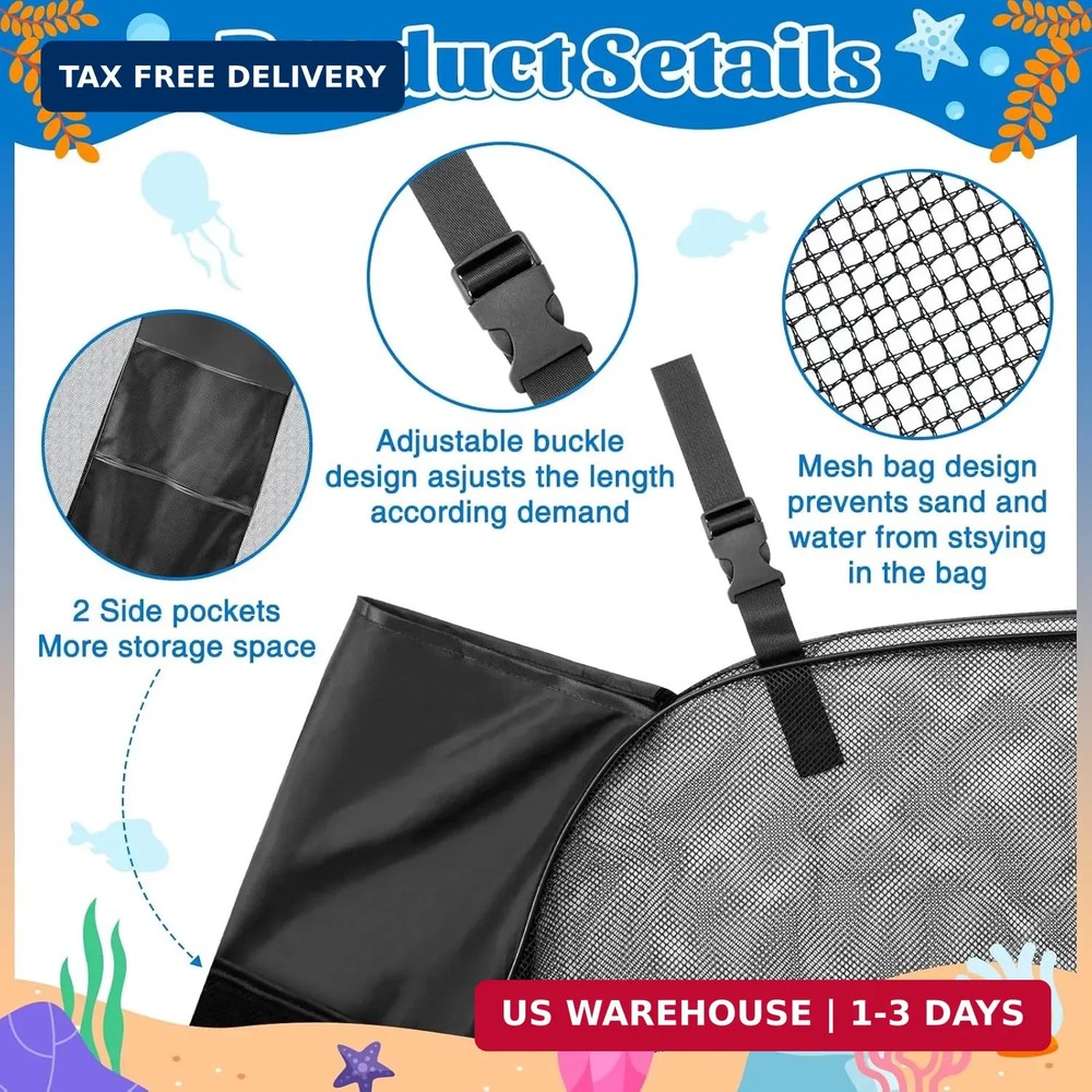 Pool Float Storage Net, Hanging Pool Float Storage Organizer Mesh Bag Adjustable