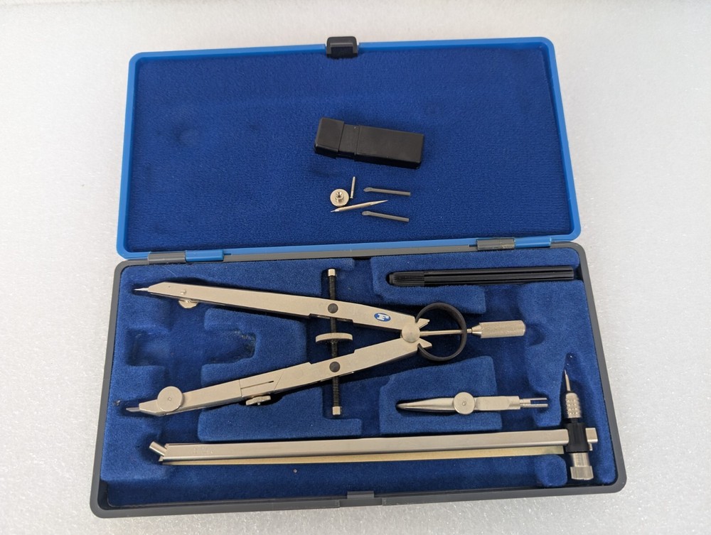 Fullerton 2807 Compass Drawing Instruments Drafting Tools Set with Case