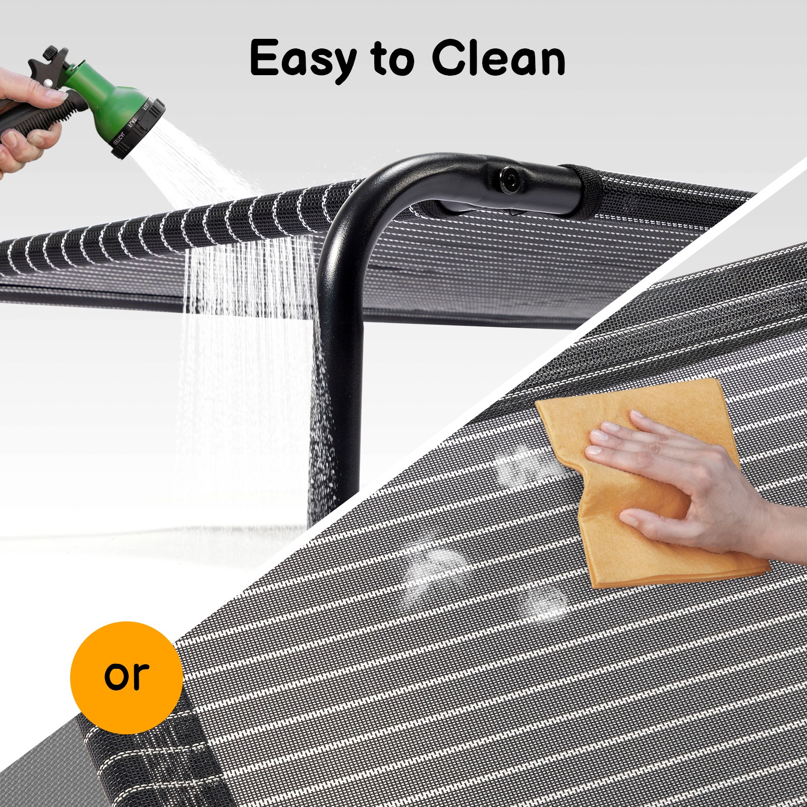 Portable In/Outdoor Pet Cot 50" Cooling Elevated Dog Bed with Metal Frame Raised