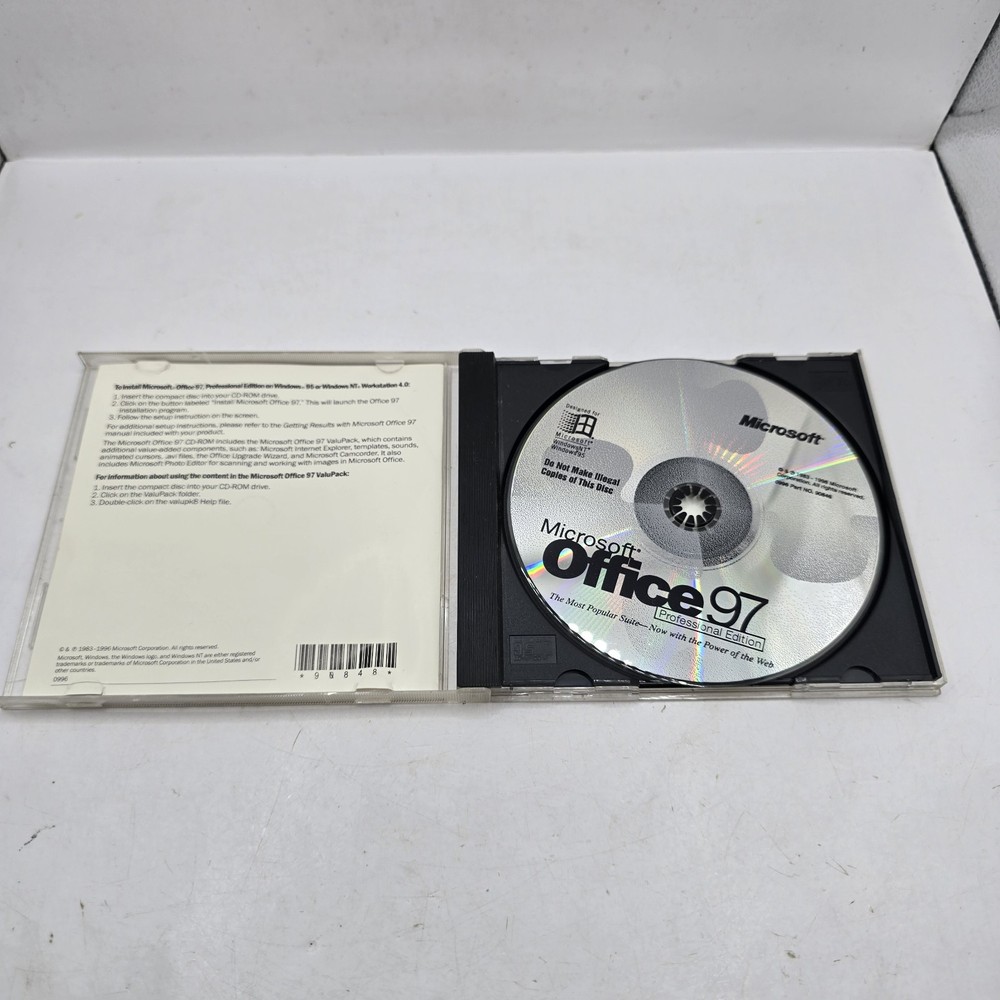 MICROSOFT OFFICE 97 Professional Edition (CD,1997) with CD Key Code