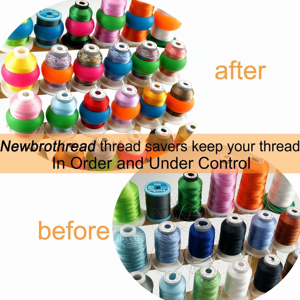 Thread Spool Savers 100PCS Silicone Spool Huggers Sewing Organizer