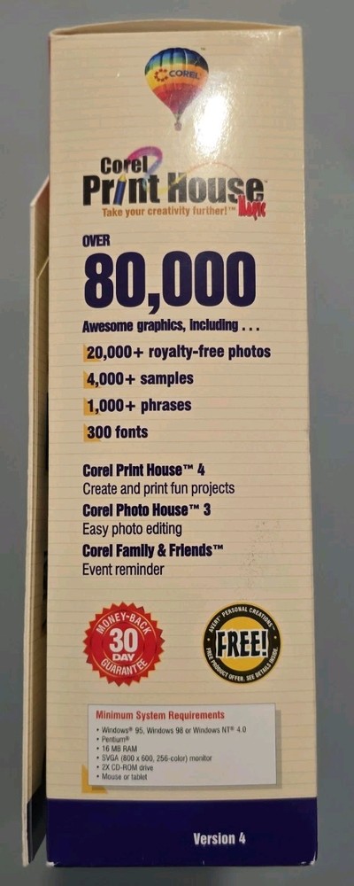 Corel Print House Magic Premium PC-CD Software – Complete 6 Discs CIB