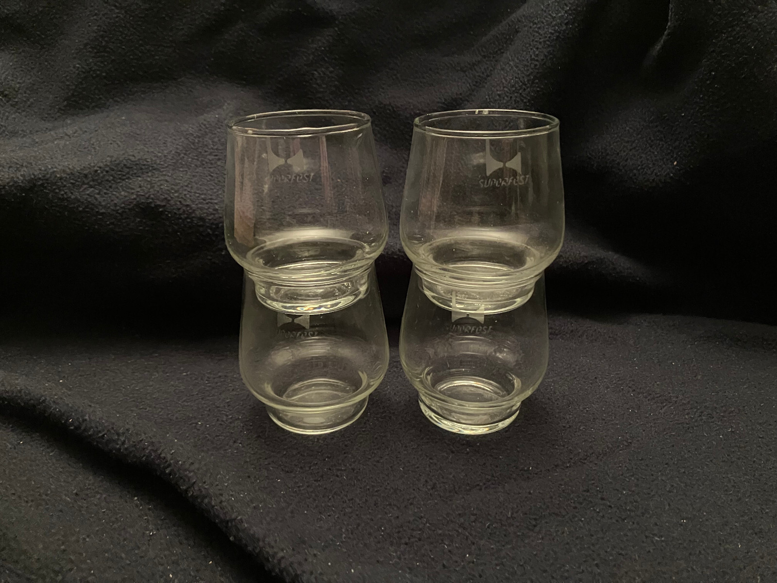 Superfest glass GDR whisky/brandy/liquer glasses - set of 4