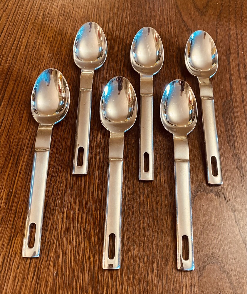 Towle Loop Stainless Flatware Pierced China  6- Place Oval Spoons  7 1/2"