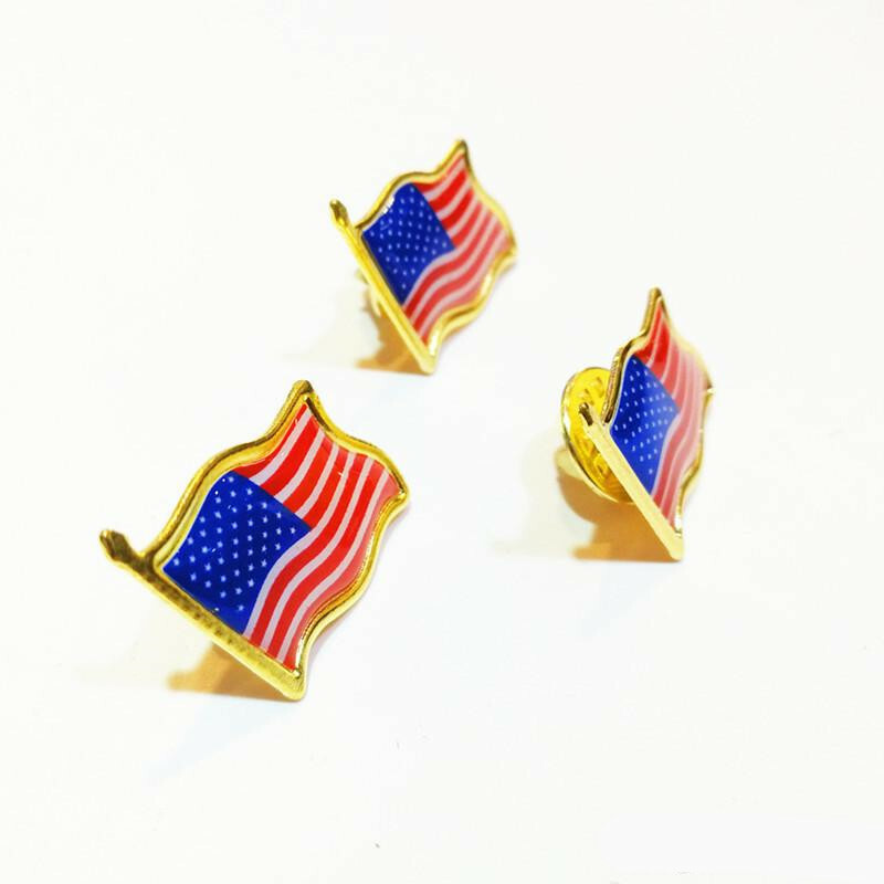 100 Pcs Unisex American Flag USA Label Pin Hat Tie Tack Badge