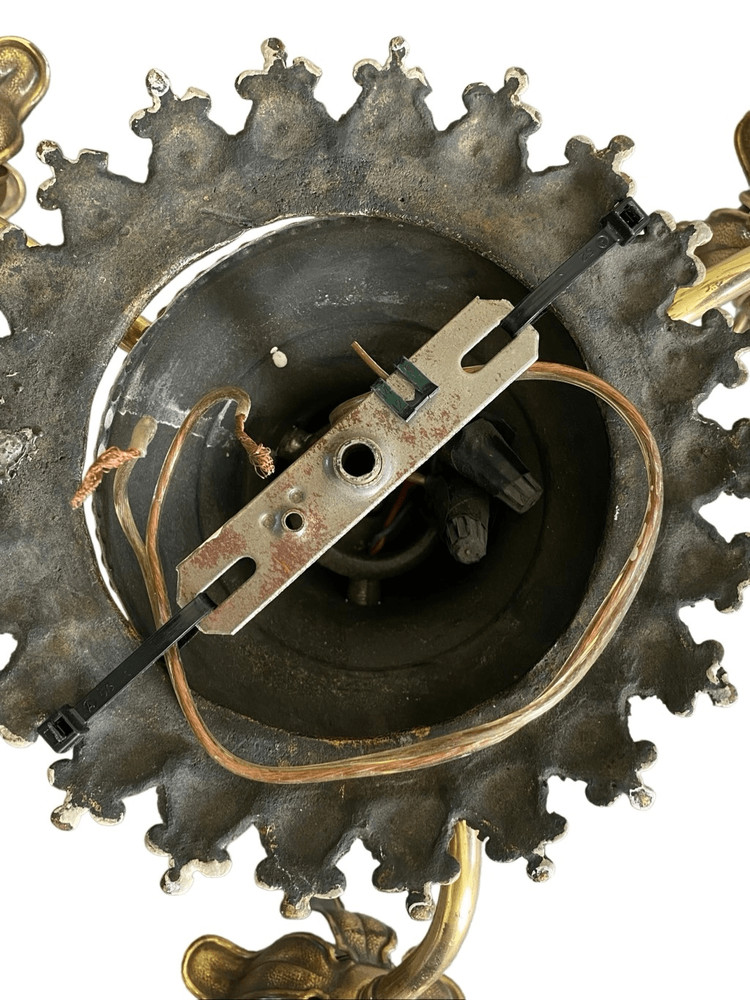 Vintage Classical Style Brass Set Flush Mount Light & 2 Wall Sconces