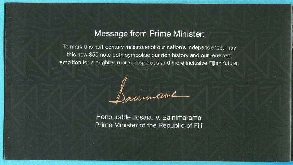Fiji 50 Dollars 2020 UNC**New - Polymer / Commemorative w/ folder