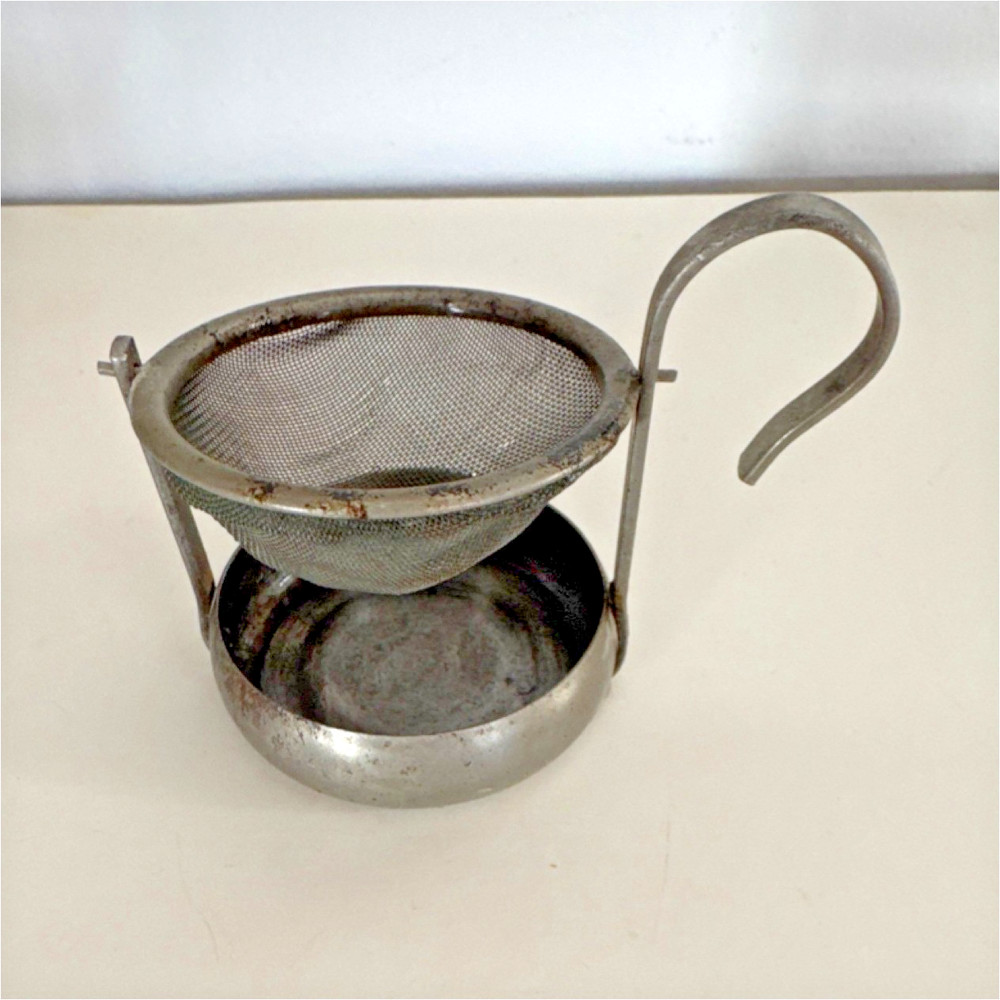 Vintage Tea Strainer with Drip Bowl