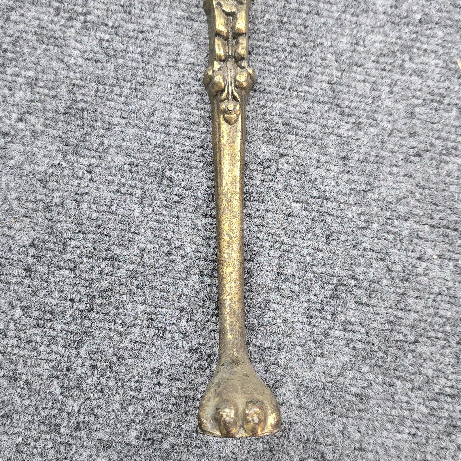 Antique Furniture Legs Ornate Brass Set Of 3 Claw Feet Figural Faces 29”