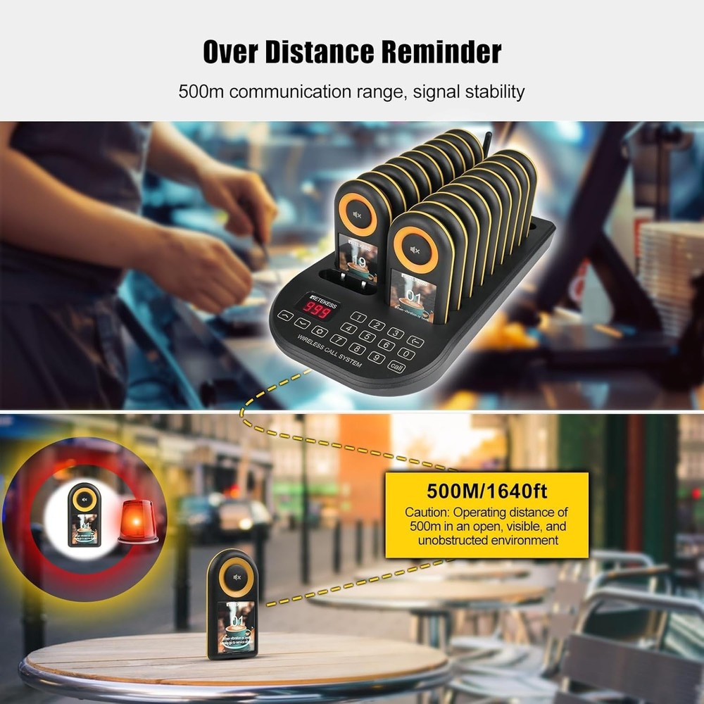 RETEKESS TD169 wireless calling system pager for restaurant PC function 20 Pager