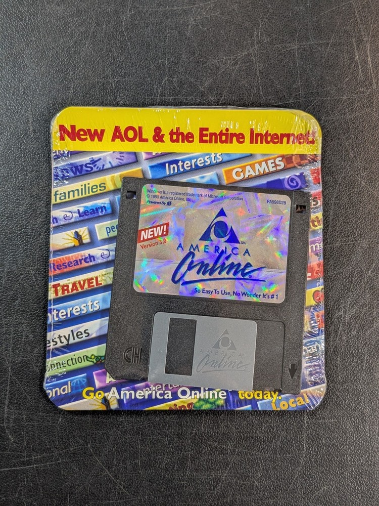 AOL America Online For Windows Version 3.0 Sealed 3.5” Floppy Disk