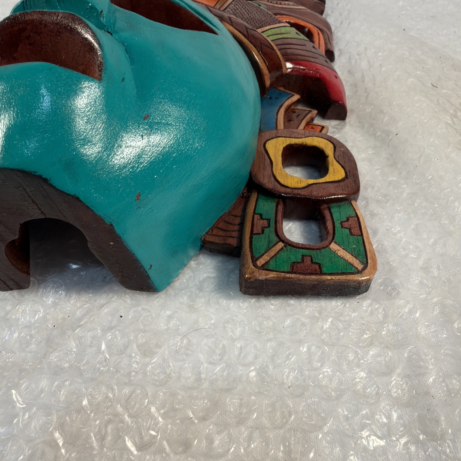 Hand-Carved Wooden Mayan Mask From Mexico