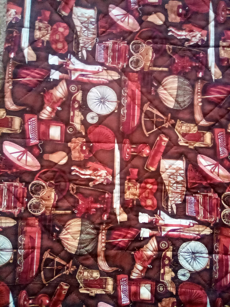 Handmade Lap/Throw Quilt 52x66 Brown & Orange