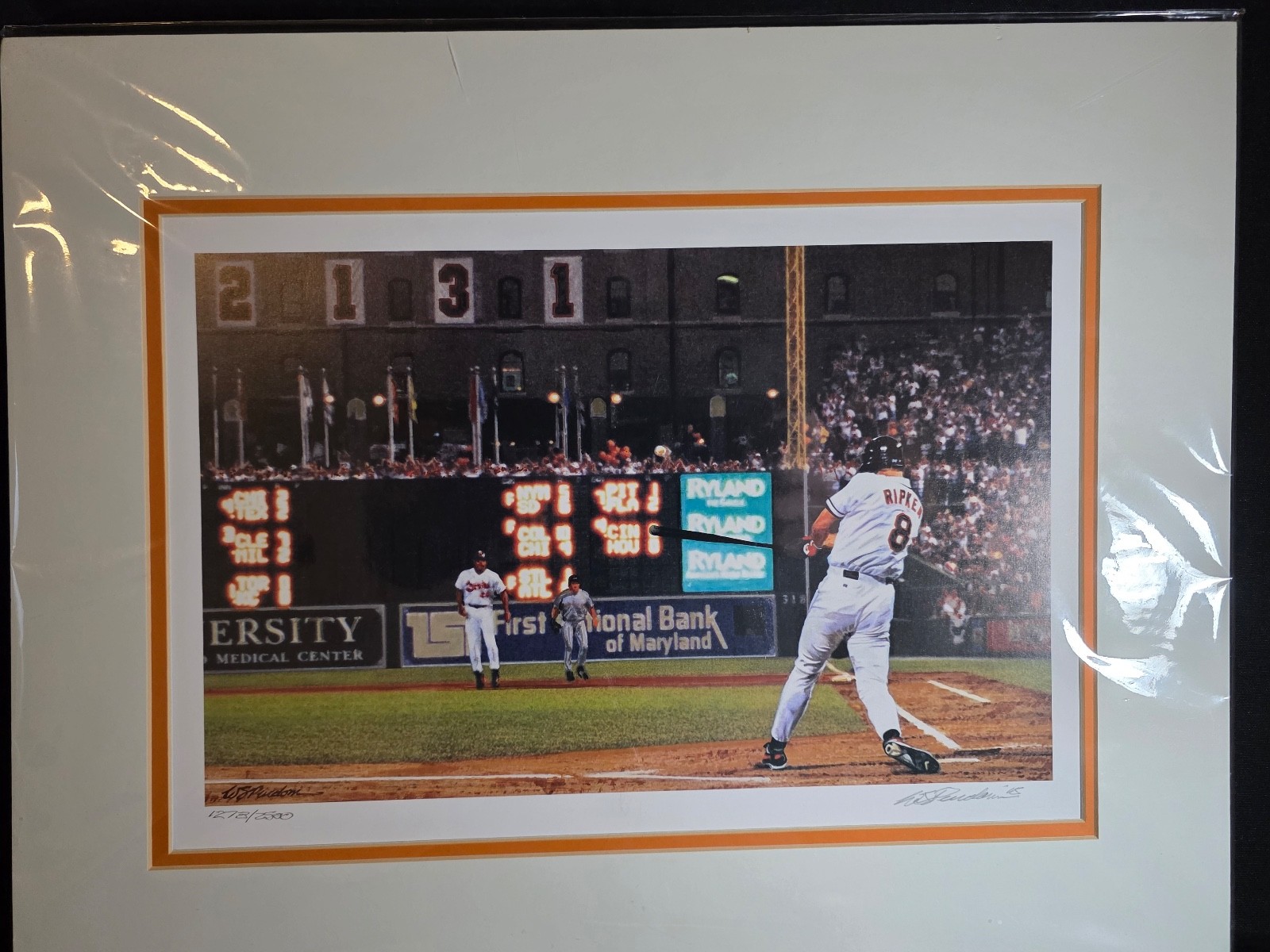 Cal Ripken Jr Orioles Lithograph Bill Purdom Signed 1273/2500 HOF Member 16"X20"