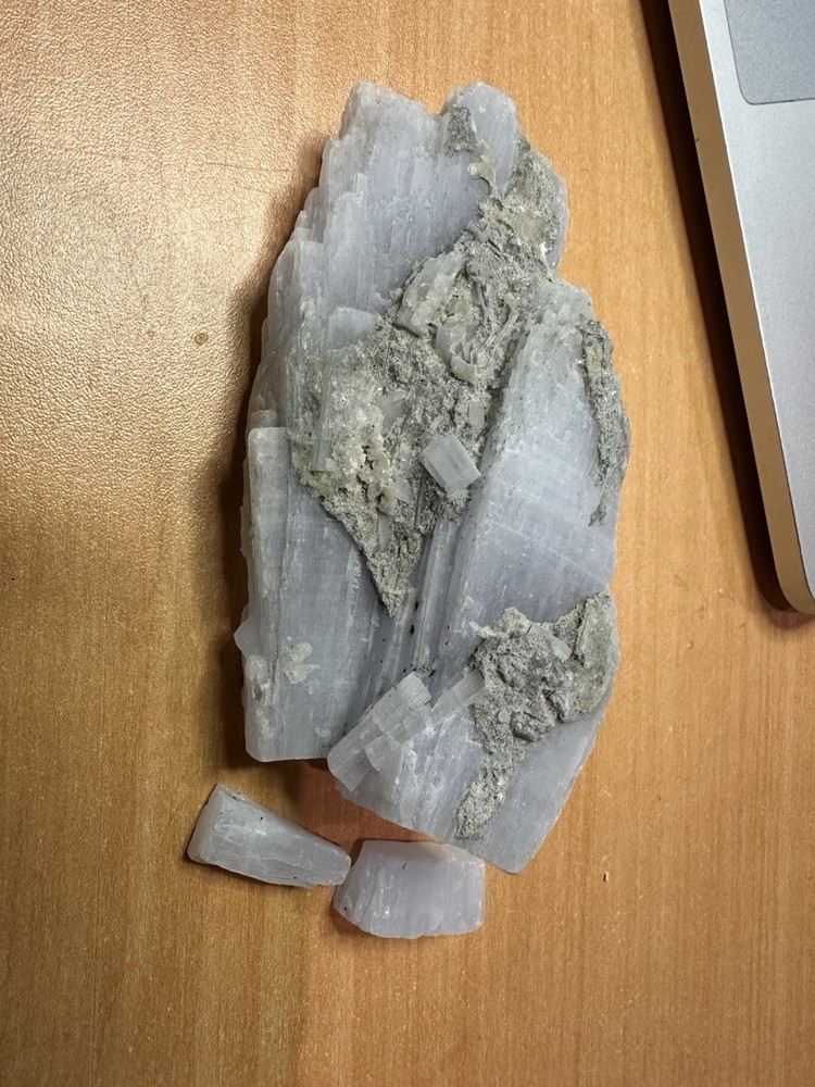 Anhydrite. Light Blue Gray Color.