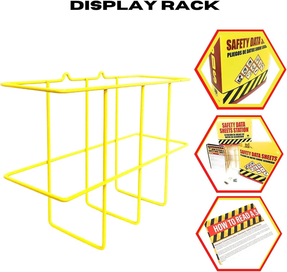 2 Pack Binder Display Rack, SDS/MSDS Wire Wall Mount Rack with Mounting Hardware