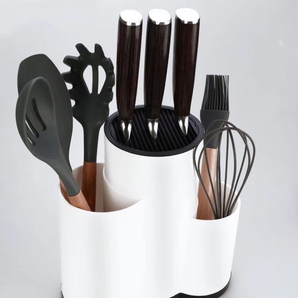 Multifunctional Universal Knives Holder 2/3 Grid Plastic Kitchenware Drain Rack