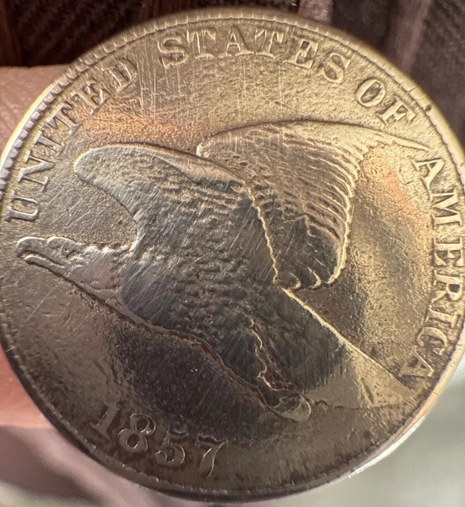 1857 Flying Eagle Cent Coin Cleaned
