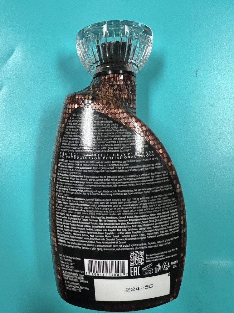 Devoted Creations SOCIAL LIGHT Tanning Lotion New