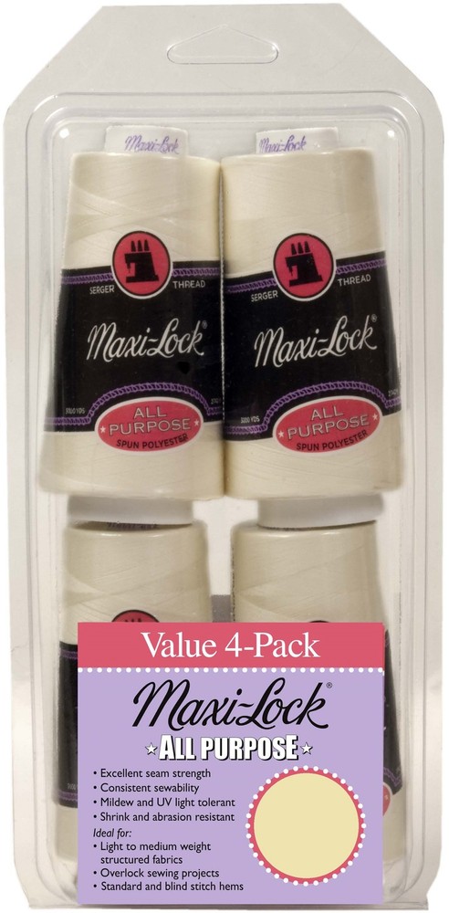 American & Efird Maxi-Lock All Purpose Value Pack 4/Pkg-Eggshell