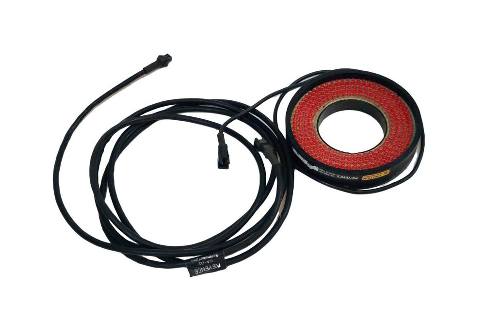 Keyence CA-DRR10F Machine Vision Illumination Red Light Ring w/ 2 Cable CA-D2