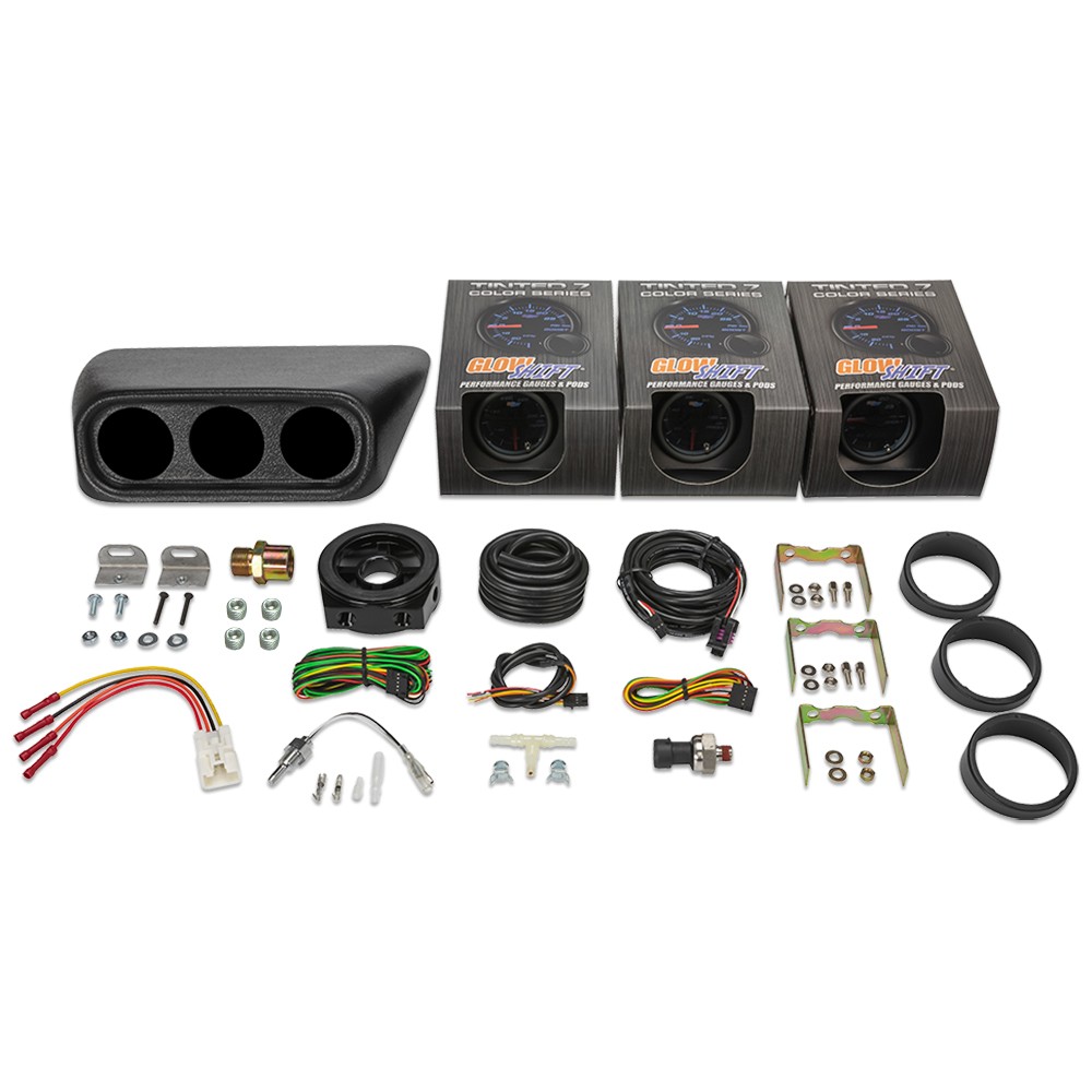 GlowShift Boost Oil Pressure & Oil Temp Gauges + Dash Pod for 02-07 Subaru WRX