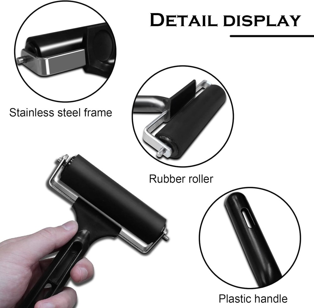 4-Inch Rubber Roller for Flooring Installation and Printmaking - Light & Durable