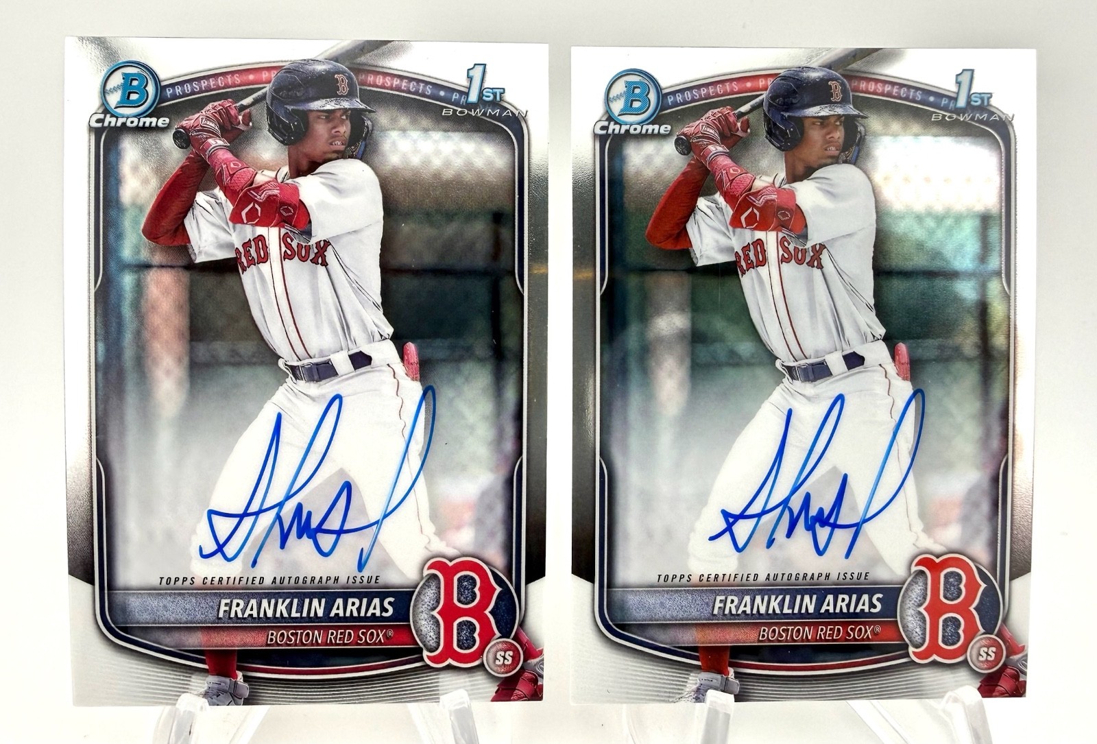 2025 Bowman Chrome Franklin Arias 1st Chrome Auto 2 Card lot