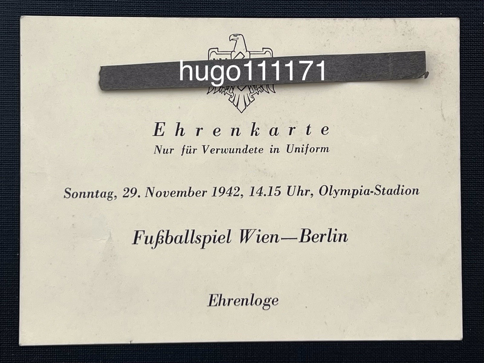 Ehrenkarte Nur für Verwundete in Uniform Honor Card Only for wounded in uniform