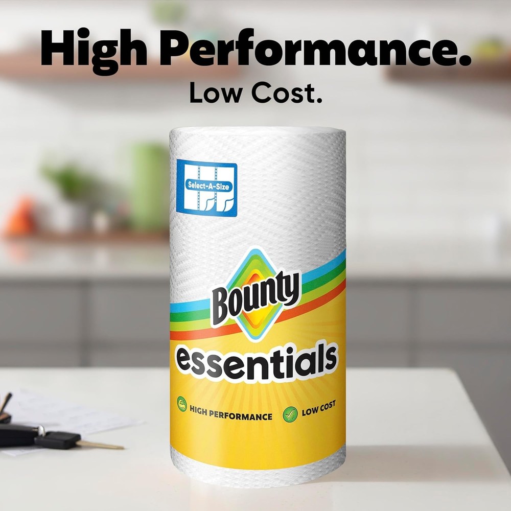 Bounty Essentials Select-A-Size Paper 2 Rolls (162 Sheets each), White