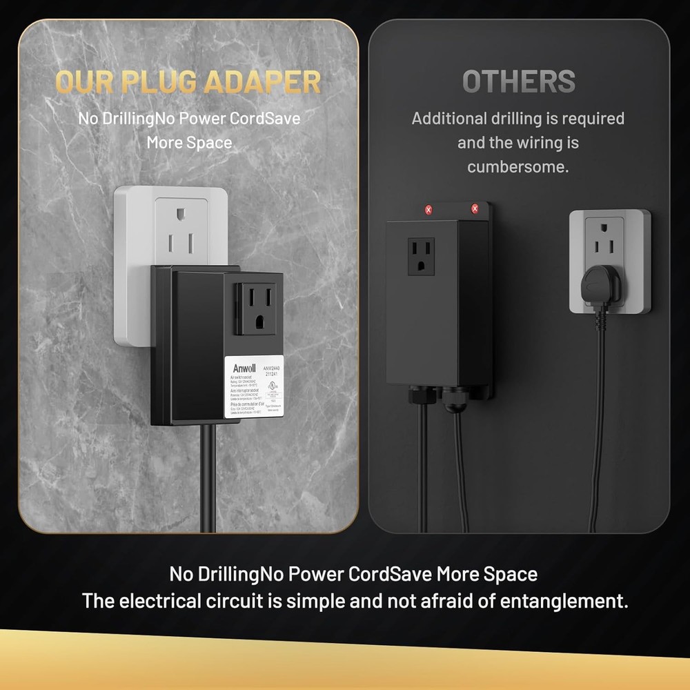 Champagne Bronze Garbage Disposal Air Switch Kit Wireless Button