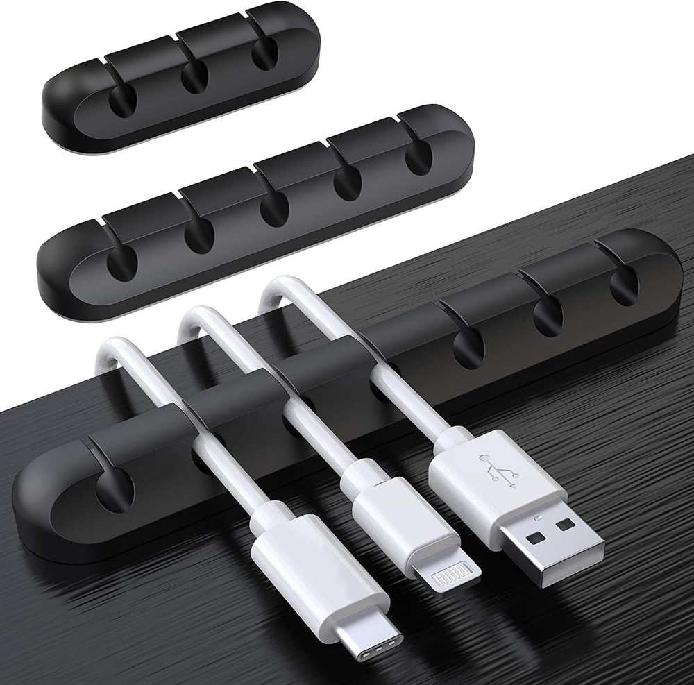 3-Pack Silicone Cable Holder Clips - Modern Cable Management Solution