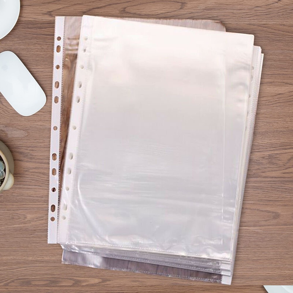 100 Pcs A4 Clear Document Folder, Waterproof Case Transparent Document Bag Pa...