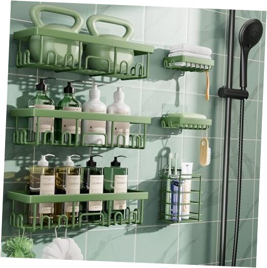 Rustproof & 6-Piece Set for Master Bathroom (Rustproof Upgrade) H. Green