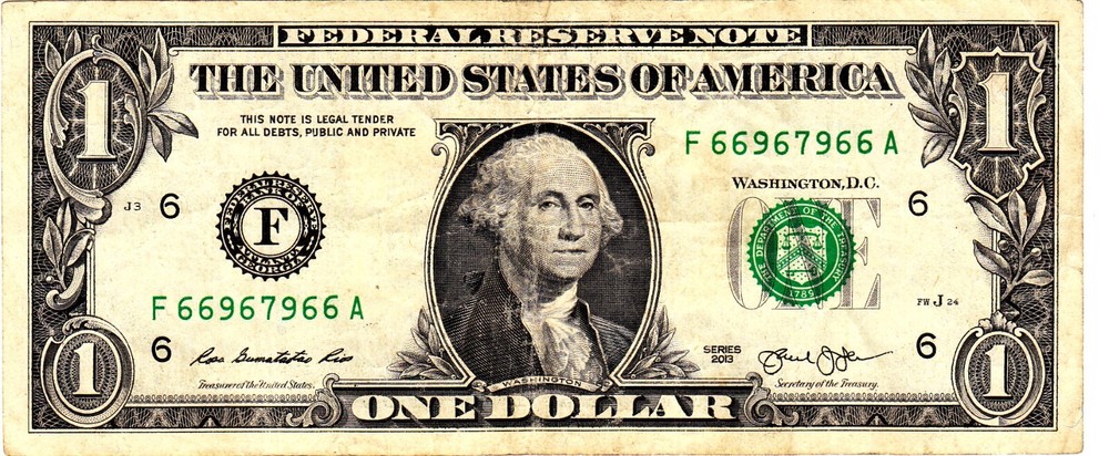 $1 2013 Fancy Serial F66967966A