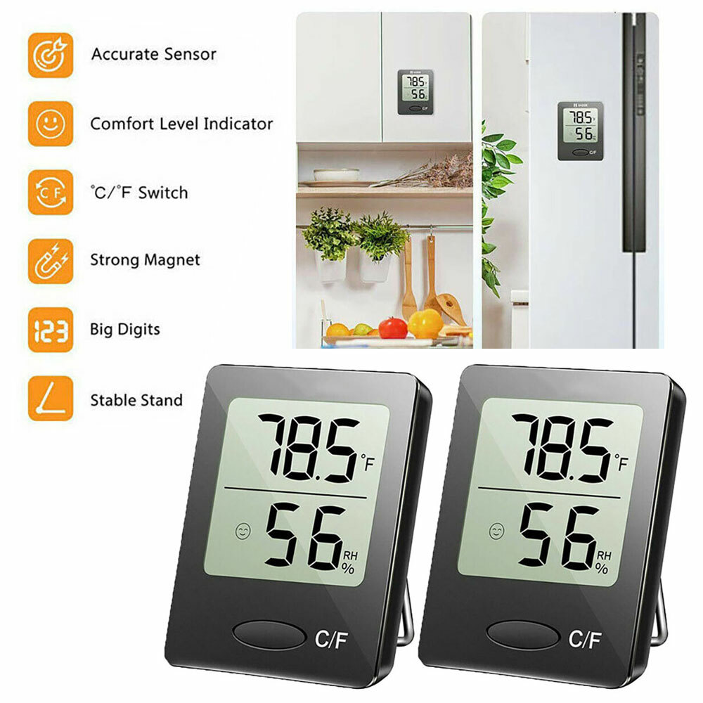 2Pc New Thermometer Digital Room Hygrometer Temperature Wireless Humidity Meter