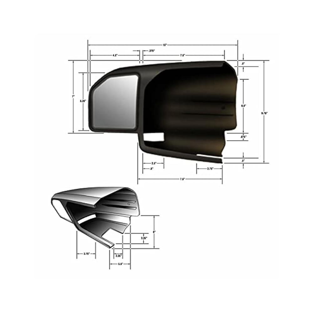 Towing Mirrors, Quick Install, Secure Wedge Lock, Compatible 2015+ Ford
