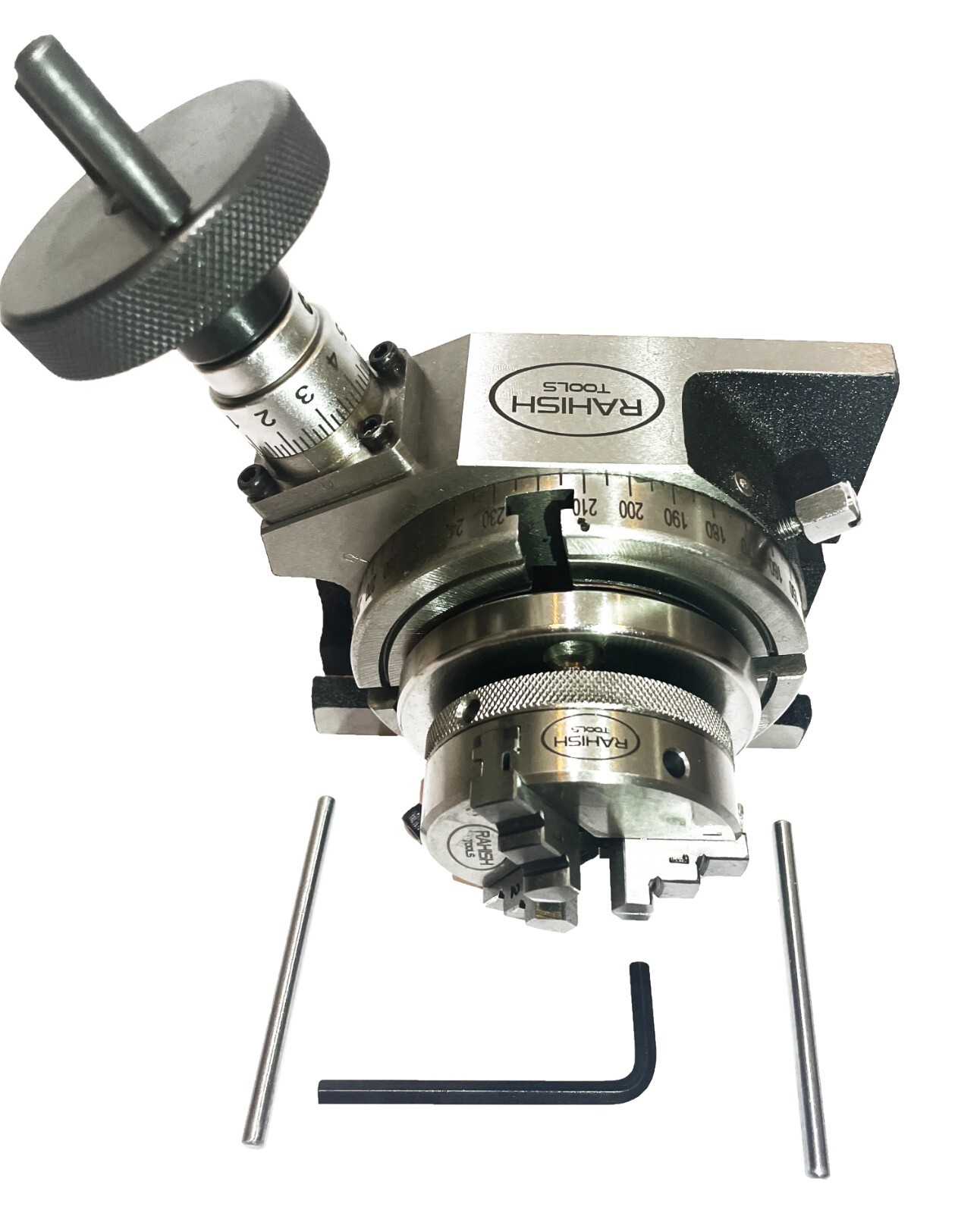 4" 100 mm Rotary Table Horizontal And Vertical With 65 mm 3 Jaw Chuck Backplate