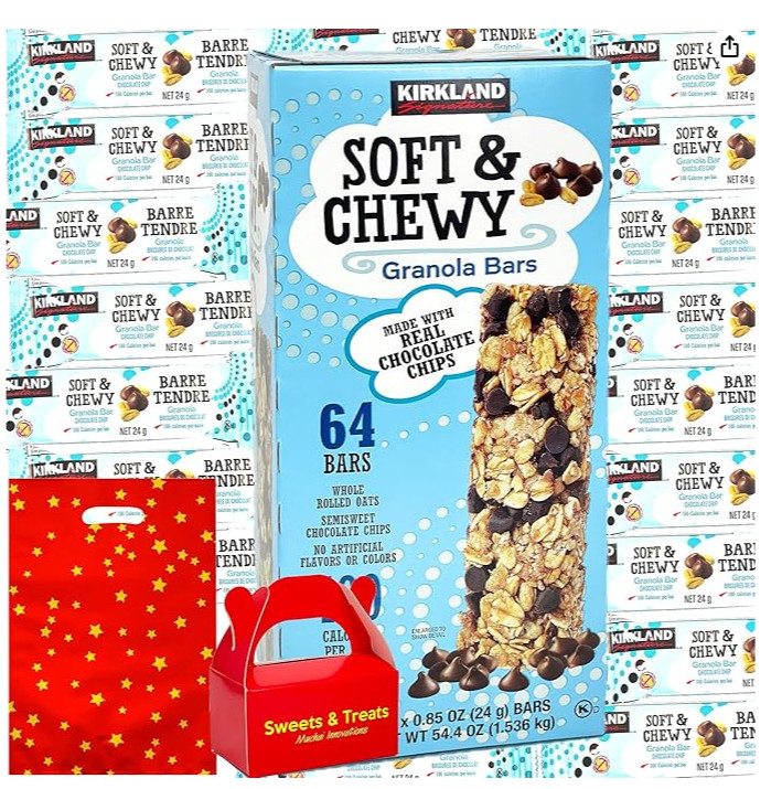 Granola Bars Soft & Chewy | Individually Wrapped Bulk Pack 64bars