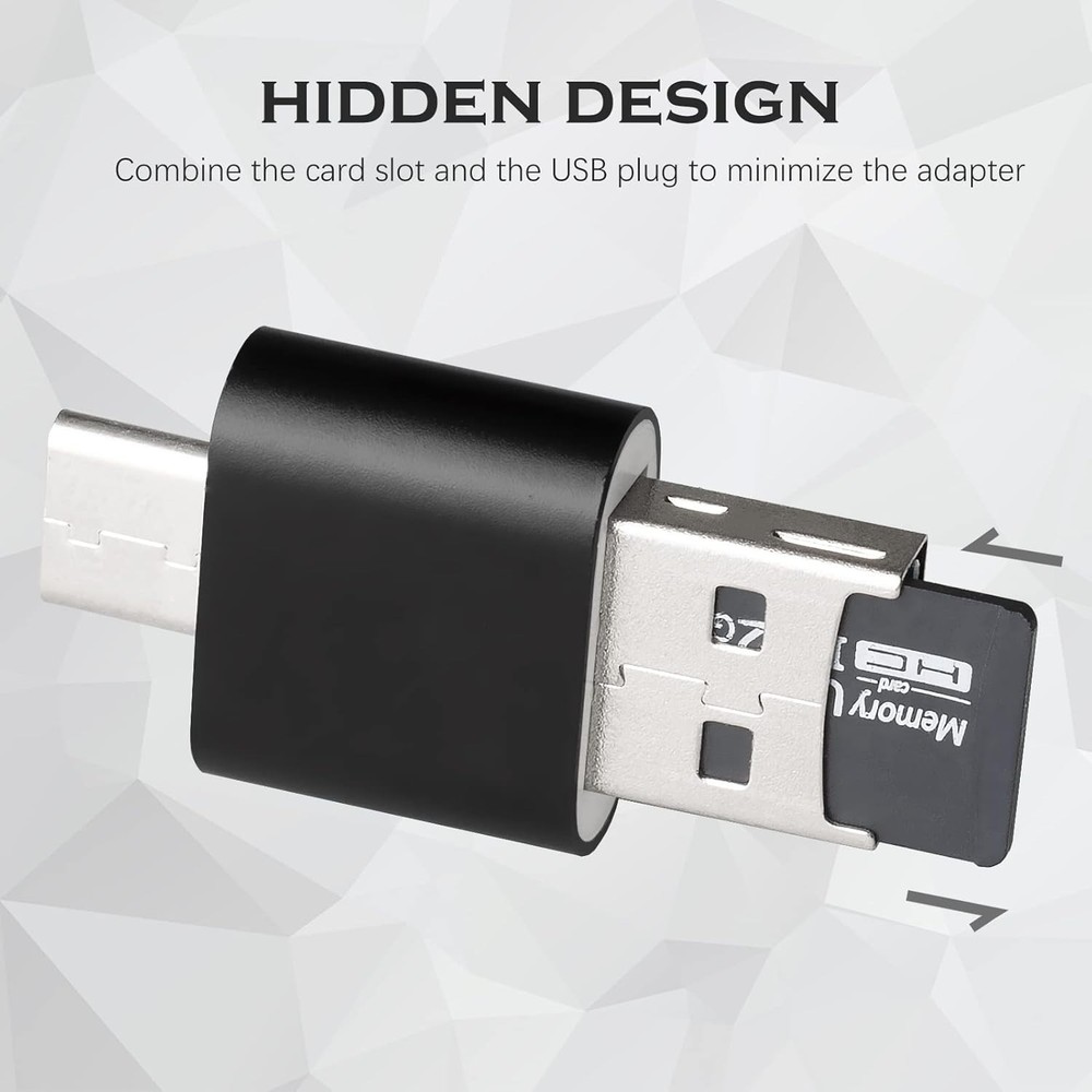Versatile 2-Pack Card Reader: Quickly Transfer Micro SD to USB & USB-C Devices