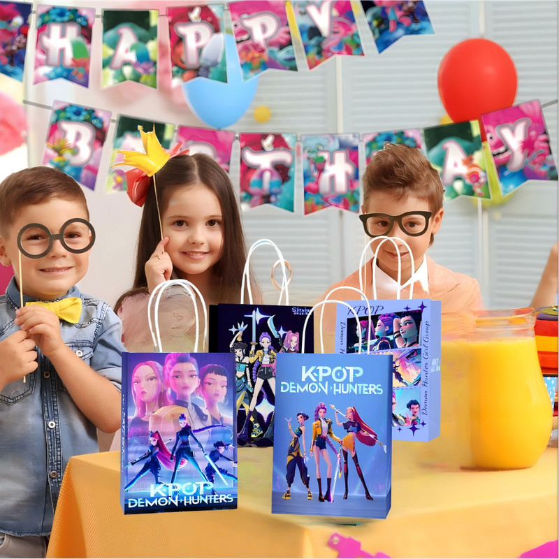Demon Hunter Party Favors Gift Bags KPOP Birthday Decoration Loot Bags Food Set