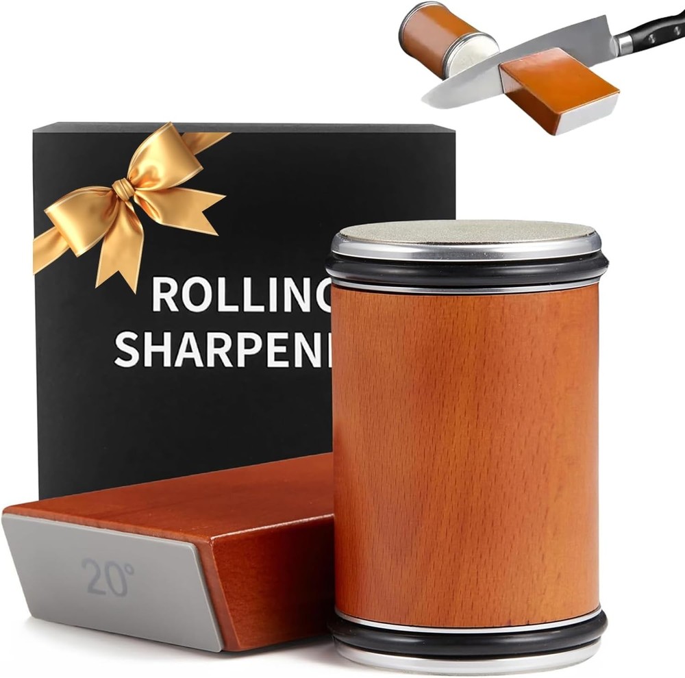 Diamond Rolling Knife Sharpener Straight Edge Roller Sharpening Tool 2-Angle