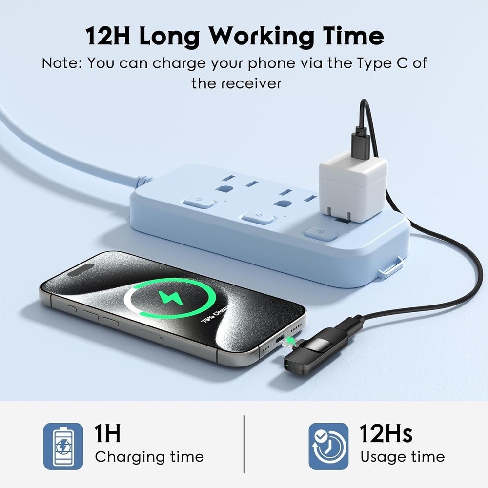 2 Pack Type C Mini Wireless Lavalier Microphone for iPhone 15, iOS and Android D