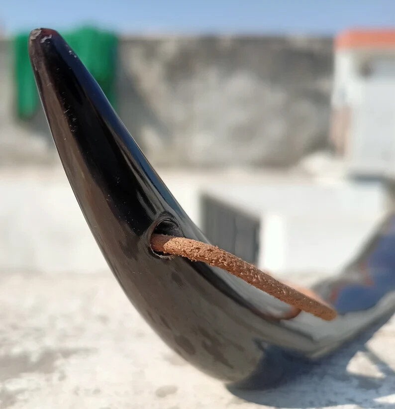 Shoe Horn Long Handle Ox Natural Finished Real Horn Personalized Unisex Gift