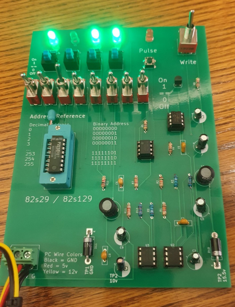 Manual PROM Programmer PCB for 82s129 82s126 74s287 74s387 DIY Solder