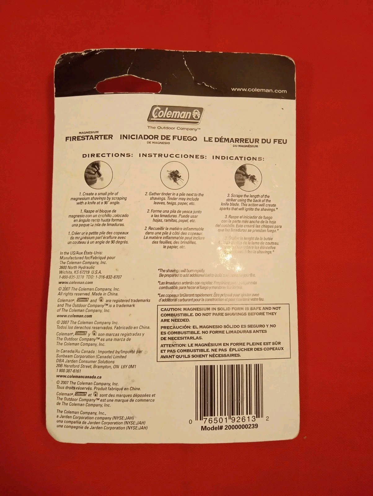 COLEMAN MAGNESIUM FIRESTARTER/ BRAND NEW FACTORY SEALED/ FREE SHIPPING