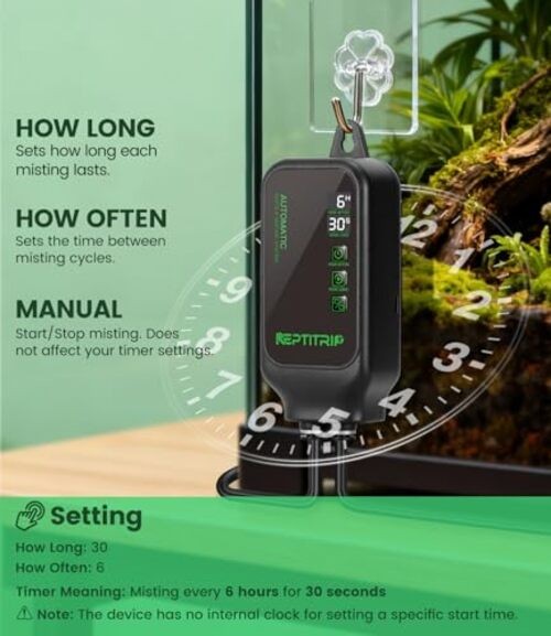 Reptile Mister System with Timer, Reptile Humidifiers Automatic,