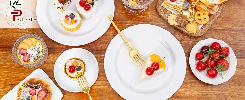200 Pieces White Plastic Plates Disposable - Include 10 inch Dinner